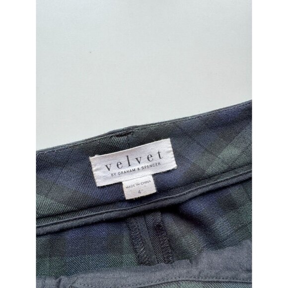 VELVET BY GRAHAM & SPENCER Brenley Plaid Check Skinny Trouser Pants, Size 4 - Picture 8 of 10